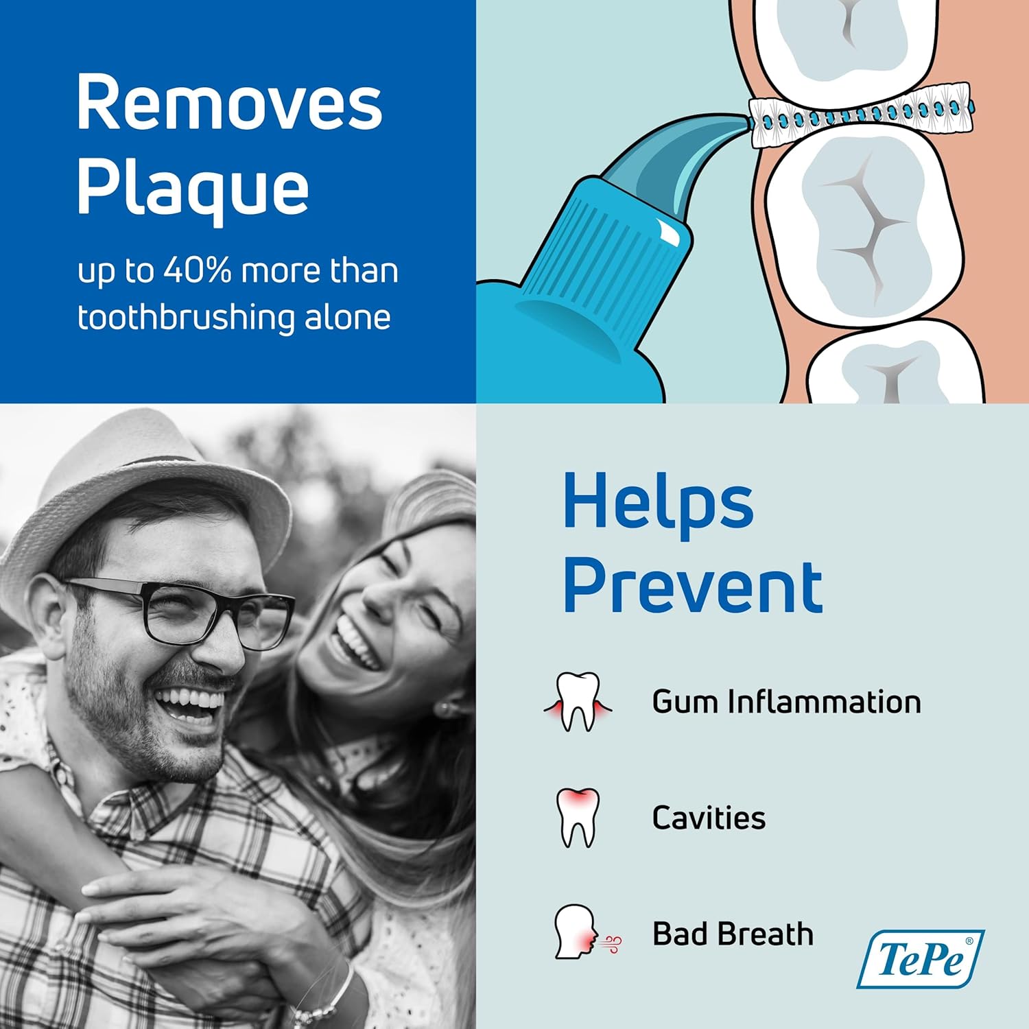 TePe Interdental Brush Original, Soft Dental Brush for Teeth Cleaning, Pack of 6, 0.8mm, Large Gaps, Green, Size 5 - Image 2