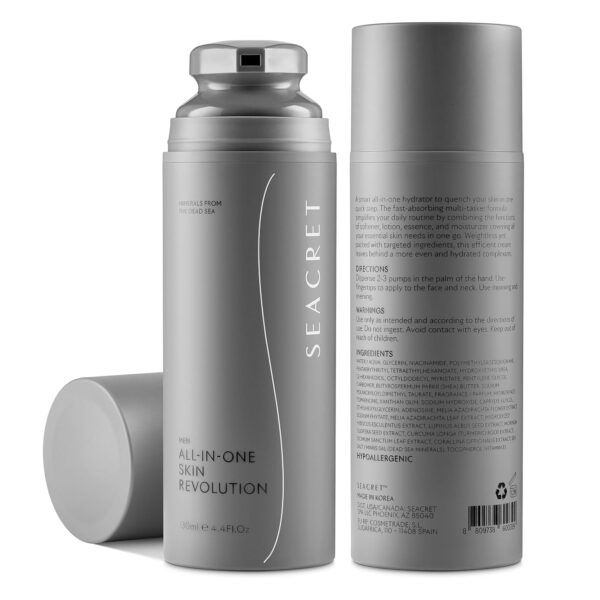 SEACRET Men All-in-One Skin Revolution – 7-in-1 Day & Night Face Cream - Anti-Aging Moisturizer, Hydrating Face Cream, Helps to Reduce Wrinkles, Dark Spots & Puffiness – 4.4 Fl.Oz