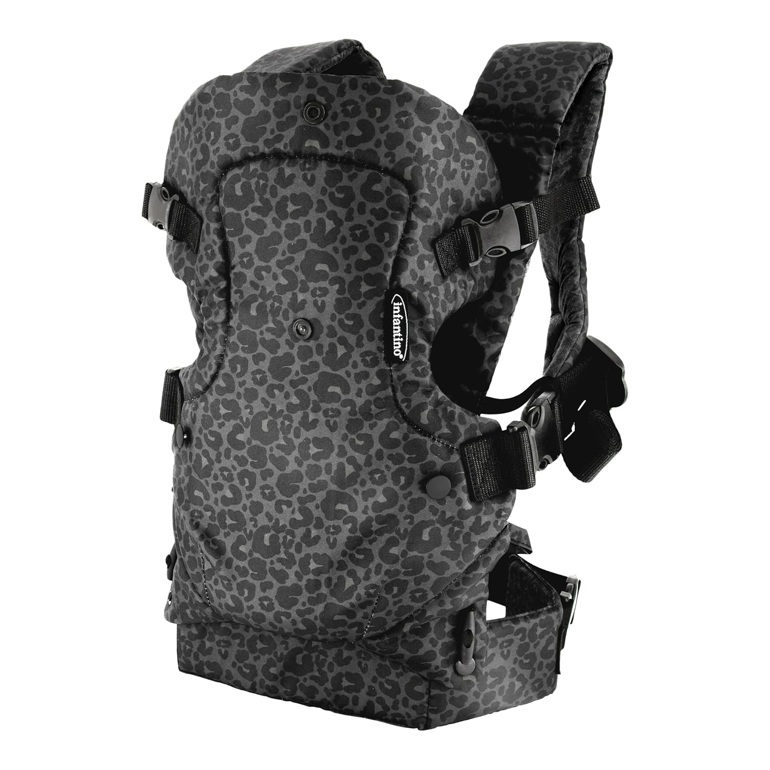 Infantino Flip Advanced 4-in-1 Baby Carrier - Ergonomic, Convertible, Face-in and Face-Out Front and Back Baby Carrier for Newborn to Toddler 8-32 lbs, Black & Gray Leopard - Image 8