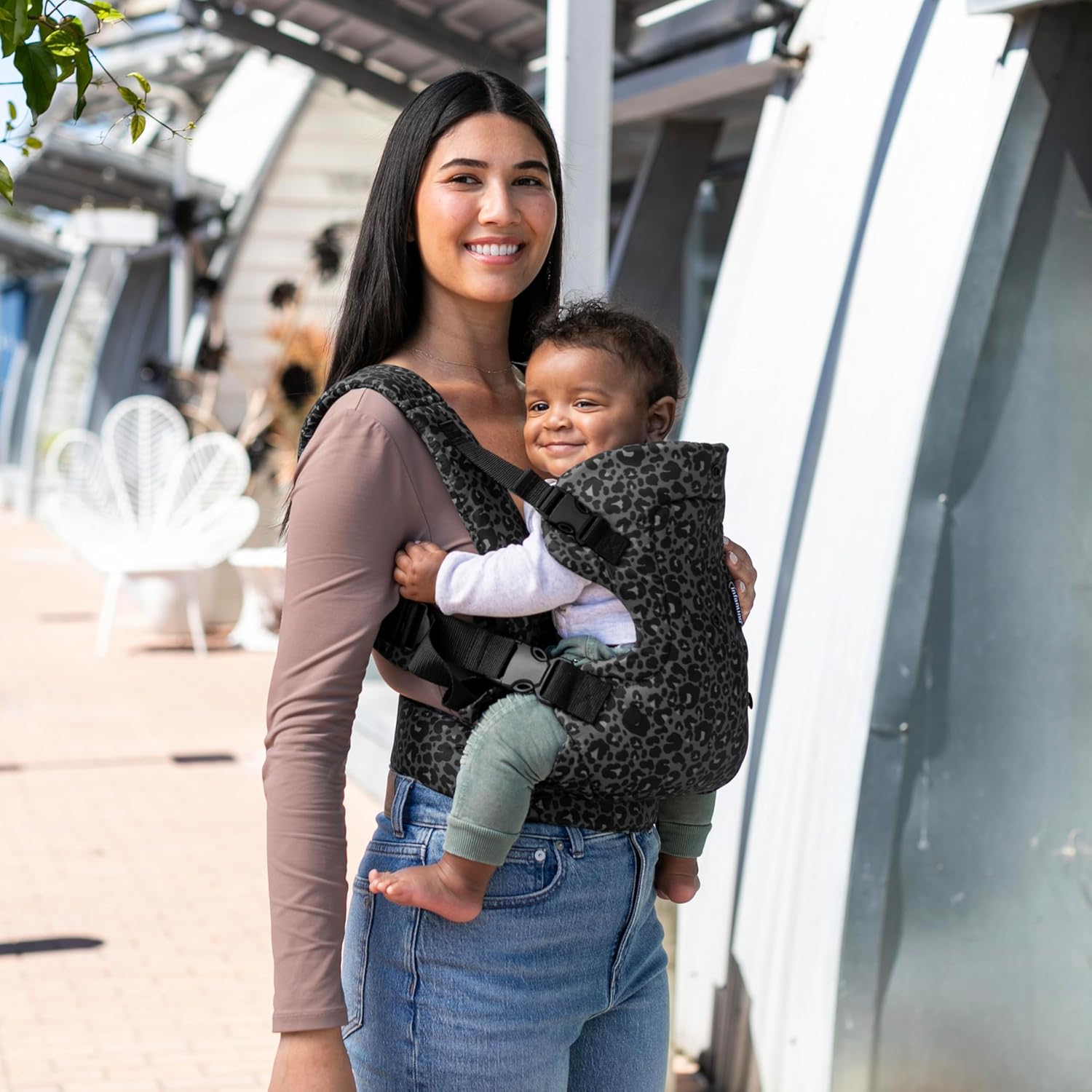 Infantino Flip Advanced 4-in-1 Baby Carrier - Ergonomic, Convertible, Face-in and Face-Out Front and Back Baby Carrier for Newborn to Toddler 8-32 lbs, Black & Gray Leopard - Image 7