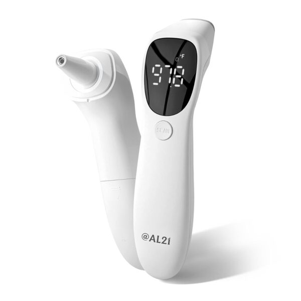 Dual Mode Thermometer for Adults, Kids, and Babies – Infrared Digital Forehead and Ear Thermometer FSA/HSA Eligible, No Touch with Fever Alarm and Fast Results