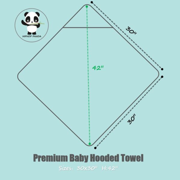 HIPHOP PANDA Hooded Towel – Rayon Made from Bamboo, Bath Towel with Bear Ears for Newborn, Babie, Toddler, Infant – Absorbent Large Baby Towel – Bear, 30 x 30 Inch