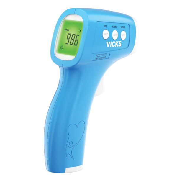 Vicks Non-Contact Infrared Thermometer for Forehead, Food and Bath – Fast, Reliable, and Clinically Proven Accuracy for Adults, Babies, Toddlers and Kids, FSA and HSA Eligible