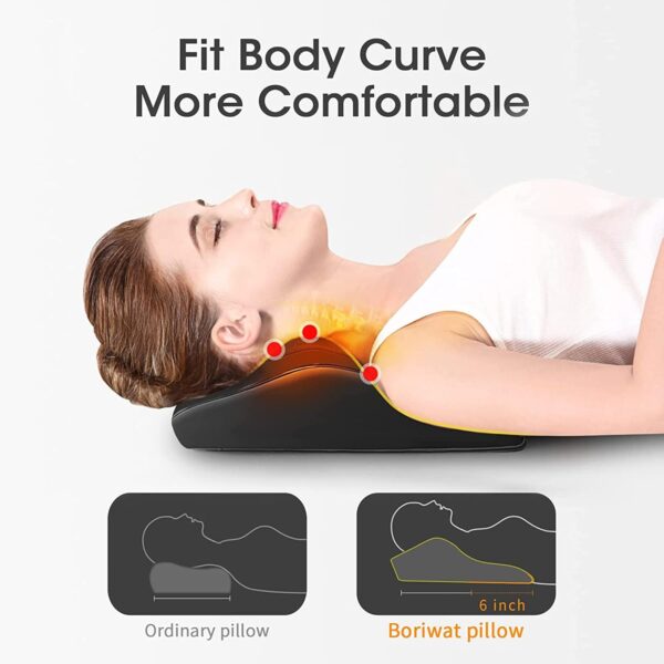 Boriwat Back Massager with Heat, 3D Kneading Massage Pillow for Back, Neck, Shoulder, Leg Pain Relief Deep Tissue, Gifts for Women Men Mom Dad, FSA HSA Eligible