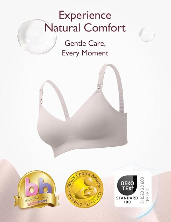 Momcozy Nursing Bras for Breastfeeding, YN21 Seamless Ultra Comfort Maternity Bra, Natural Shape, Pregnancy Sleep Bralette, Color: Brown