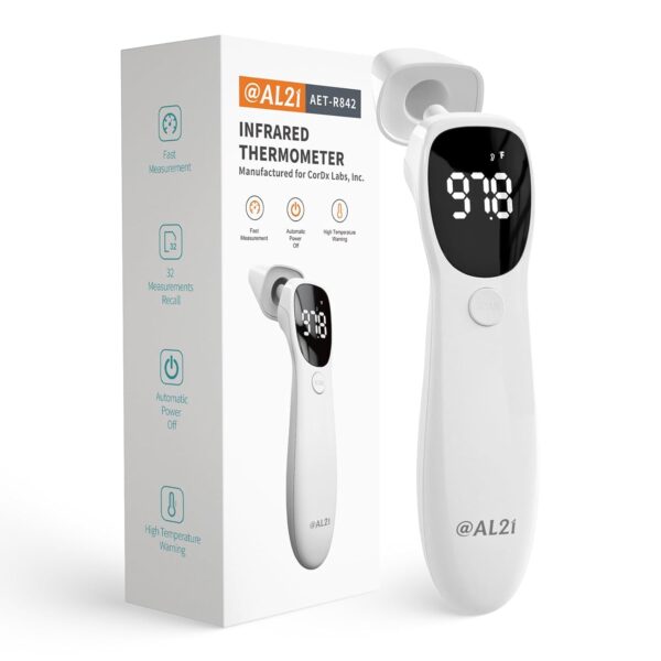 Dual Mode Thermometer for Adults, Kids, and Babies – Infrared Digital Forehead and Ear Thermometer FSA/HSA Eligible, No Touch with Fever Alarm and Fast Results
