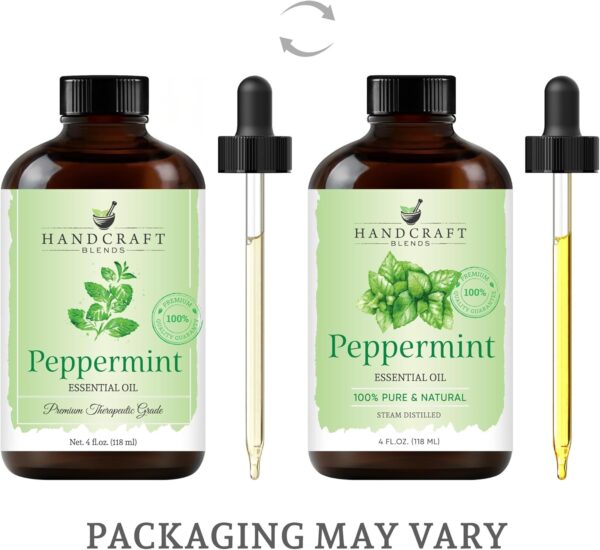 Handcraft Blends Peppermint Essential Oil – Huge 4 Fl Oz – 100% Pure and Natural – Premium Grade Essential Oil for Diffuser and Aromatherapy, and DIY Soap Making