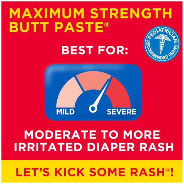 Boudreaux’s Butt Paste Maximum Strength Diaper Rash Cream, Ointment for Baby, 4 oz Tube
