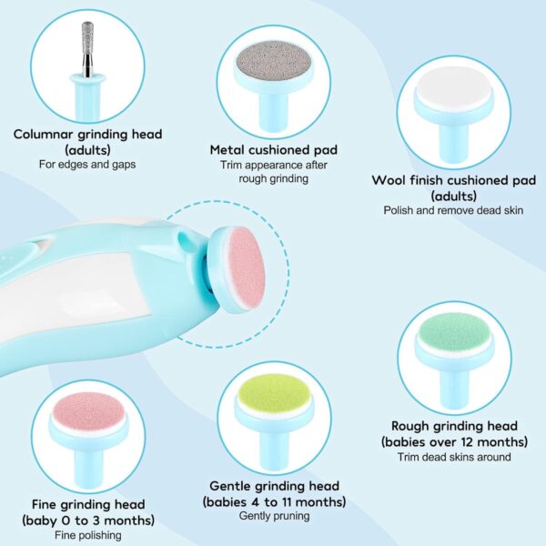 Baby Nail Trimmer Electric,Baby Nail Clippers, 6 in 1 Baby Nail File,Nail File Baby Grooming Kit Manicure Set for Toddler or Adults