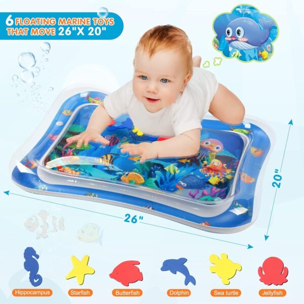 Infinno Inflatable Tummy Time Mat Premium Baby Water Play Mat for Infants and Toddlers Baby Toys for 3 to 24 Months, Strengthen Your Baby’s Muscles, Portable
