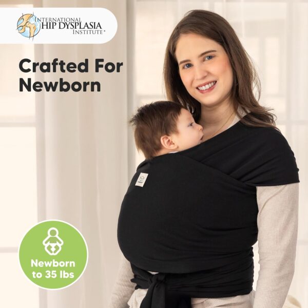 KeaBabies Baby Wrap Carrier – All in 1 Original Baby Carrier Newborn to Toddler Sling, Easy to Wear, Hands Free Bonding, Lightweight, Breathable Infant Wraps (Trendy Black)