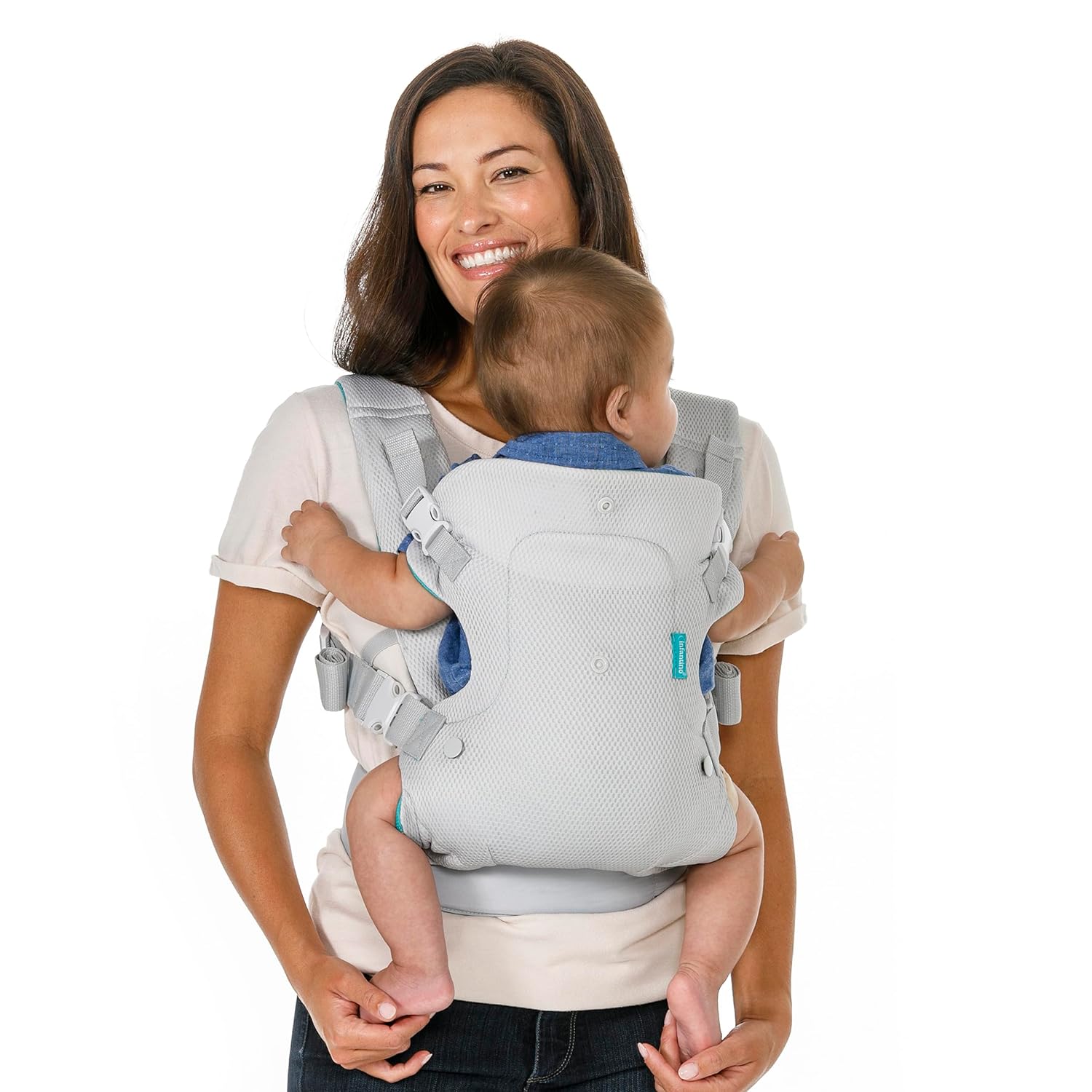 Infantino Flip 4-in-1 Convertible Baby Carrier, Adjustable, Ergonomic Babywearing, Registry Essential, Baby Carrier for Newborn to Toddler, Gray - Image 10