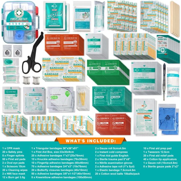 General Medi 420 Pieces Professional First Aid Kit – HardCase First Aid Box – Contains Premium Medical Supplies for Travel, Home, Office, Vehicle, Camping, Workplace & Outdoor