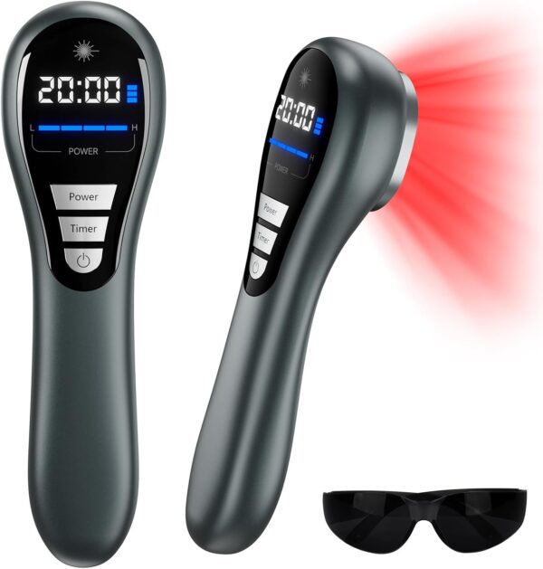 Red Light Therapy for Body Near Infrared Light Therapy Devices for Pain Relief Joint and Muscle Pain,14 * 650nm + 3 * 808nm, Infrared Therapy for Neck, Shoulder, Back, Knee (Silver Gray)